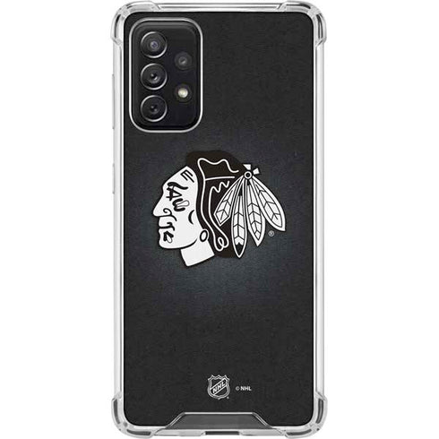 NHL Chicago Blackhawks Black Background Galaxy A72 5G Clear Case
